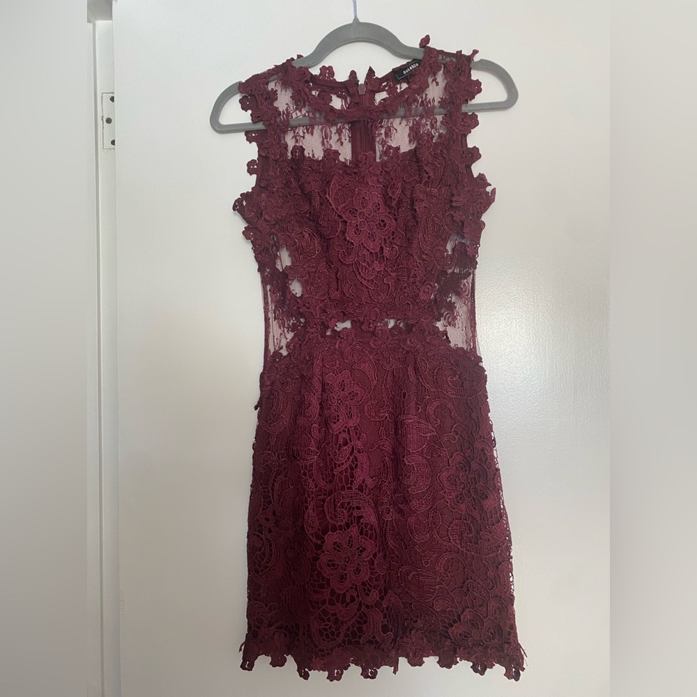 Lace one piece maroon dress
